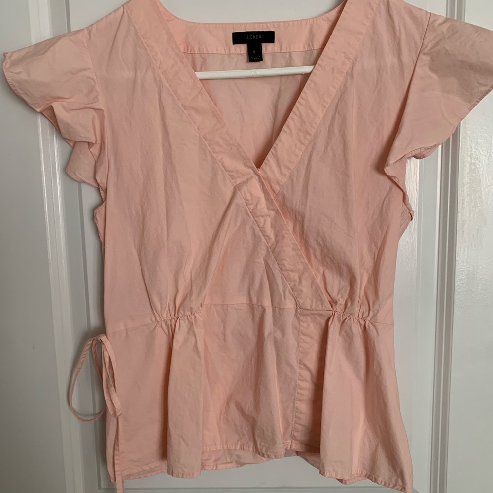 Pink wrap top blouse